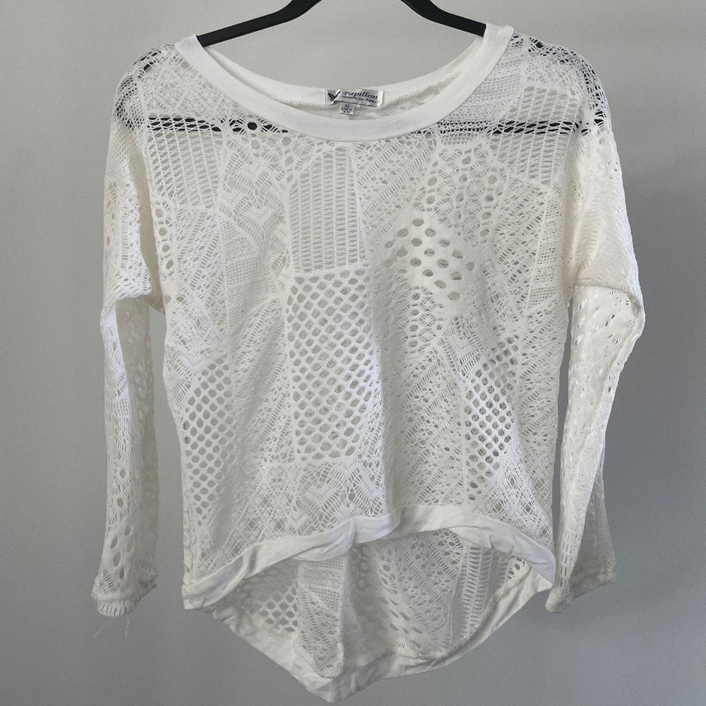 Papillon White Crochet Longsleeve